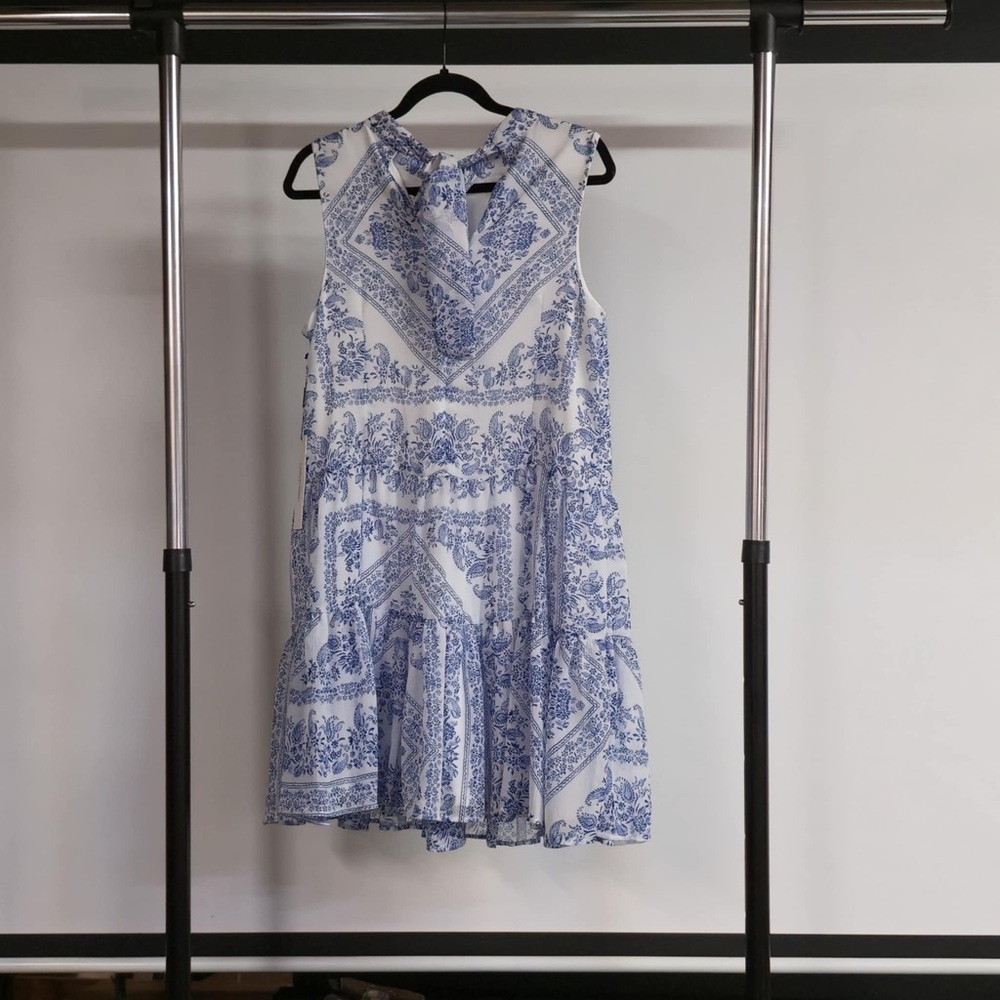 Calvin Klein Blue and White Floral Dress